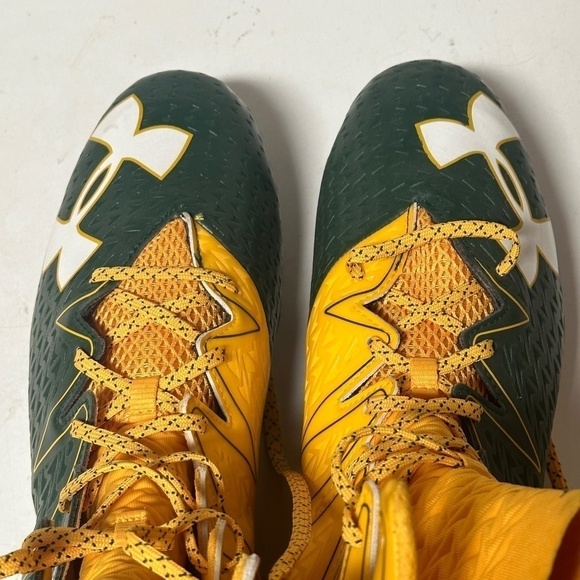 Under Armour Green Yellow Athletic Baseball Sports Training Workout Cleets - Picture 4 of 14